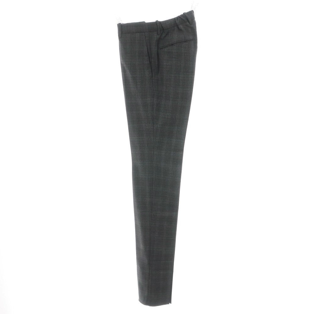 【新品】インコテックス スローウェア INCOTEX SLOWEAR TEKNOSARTORIAL ストレッチ ポリエステルウール チェック イージースラックスパンツ ダークグレーxブラック【 46 】【 状態ランクN 】【 メンズ 】