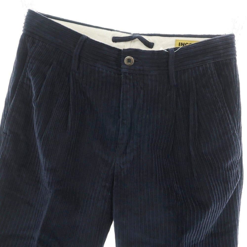 【新品】インコテックス スラックス INCOTEX SLACKS ストレッチ コットン 太畝 コーデュロイパンツ ネイビー【 30 】【 状態ランクN 】【 メンズ 】