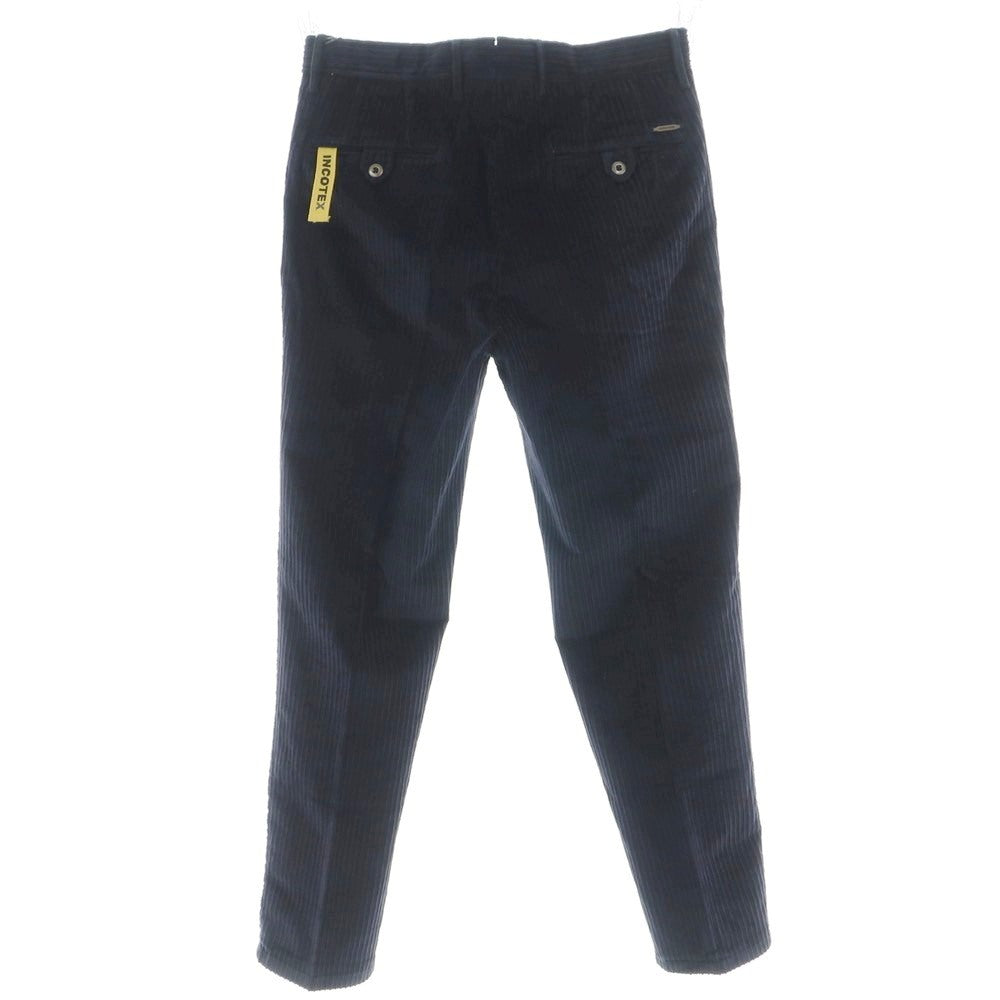 【新品】インコテックス スラックス INCOTEX SLACKS ストレッチ コットン 太畝 コーデュロイパンツ ネイビー【 33 】【 状態ランクN 】【 メンズ 】