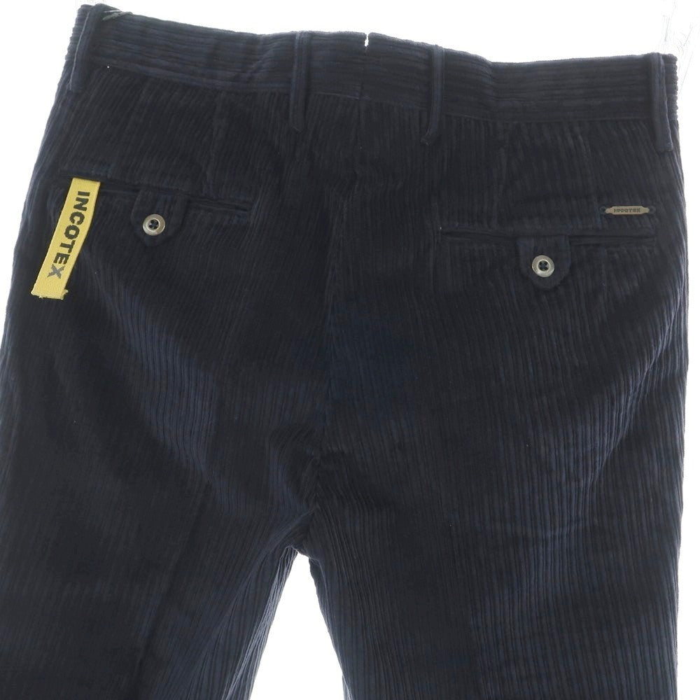 【新品】インコテックス スラックス INCOTEX SLACKS ストレッチ コットン 太畝 コーデュロイパンツ ネイビー【 33 】【 状態ランクN 】【 メンズ 】
