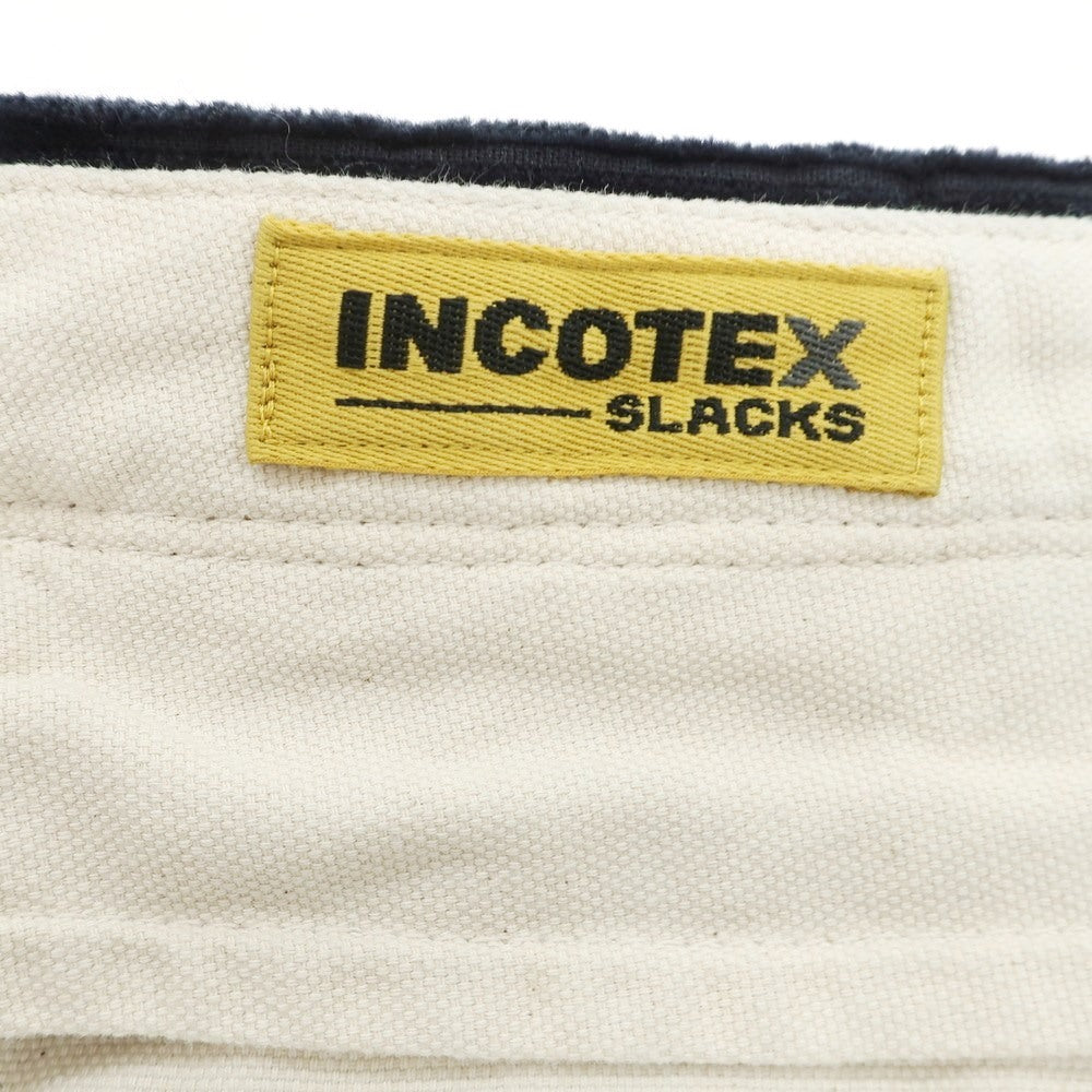 【新品】インコテックス スラックス INCOTEX SLACKS ストレッチ コットン 太畝 コーデュロイパンツ ネイビー【 33 】【 状態ランクN 】【 メンズ 】