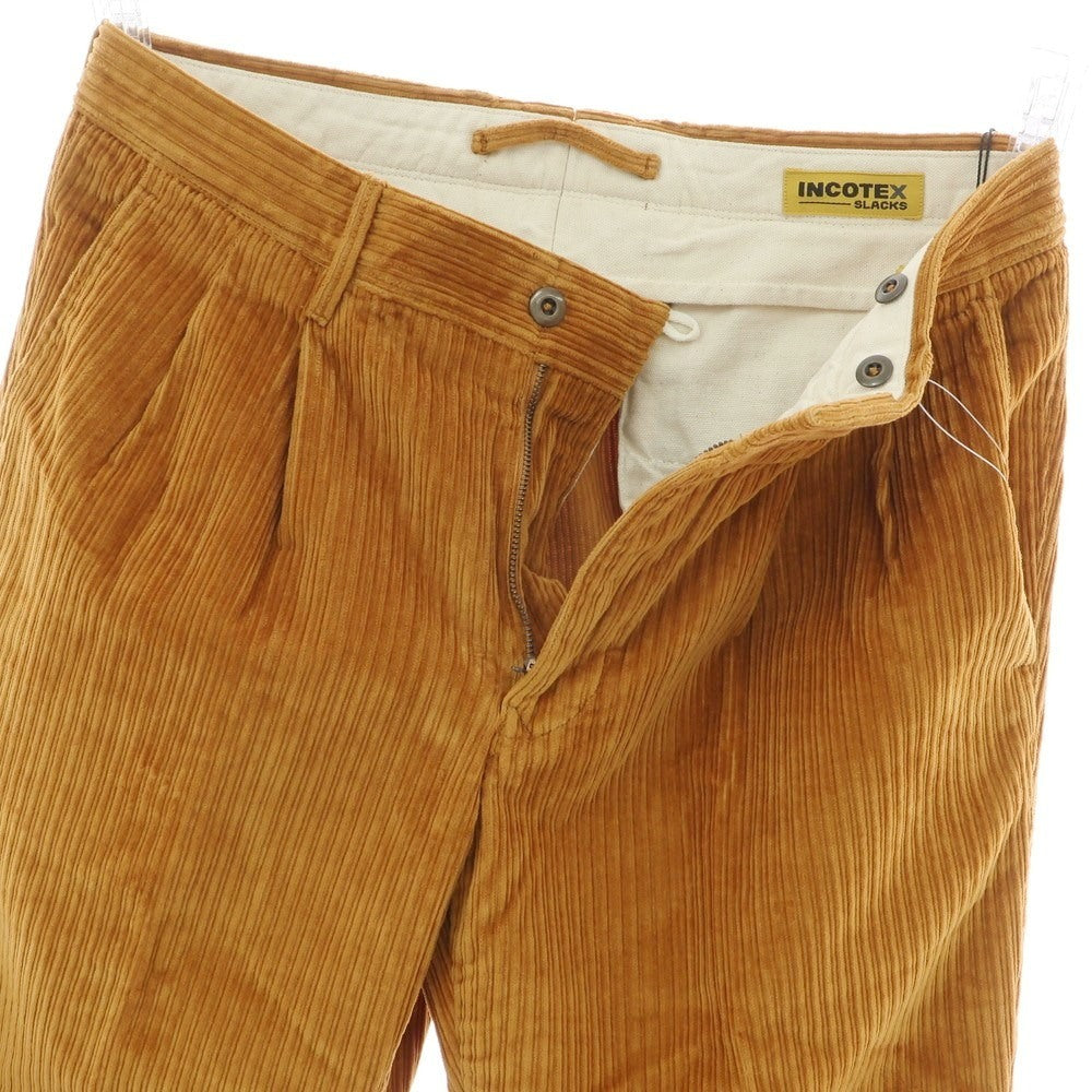 【新品】インコテックス スラックス INCOTEX SLACKS ストレッチ コットン 太畝 コーデュロイパンツ オレンジブラウン【 32 】【 状態ランクN 】【 メンズ 】