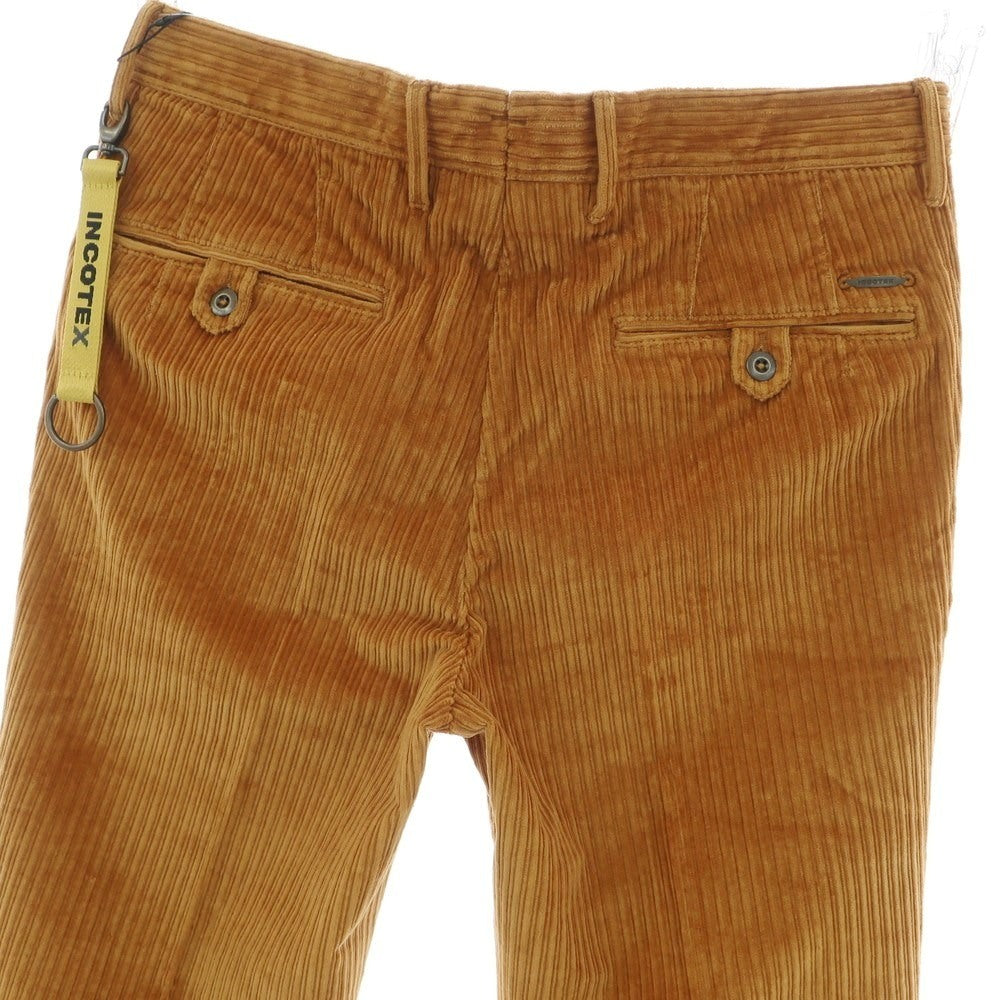 【新品】インコテックス スラックス INCOTEX SLACKS ストレッチ コットン 太畝 コーデュロイパンツ オレンジブラウン【 32 】【 状態ランクN 】【 メンズ 】