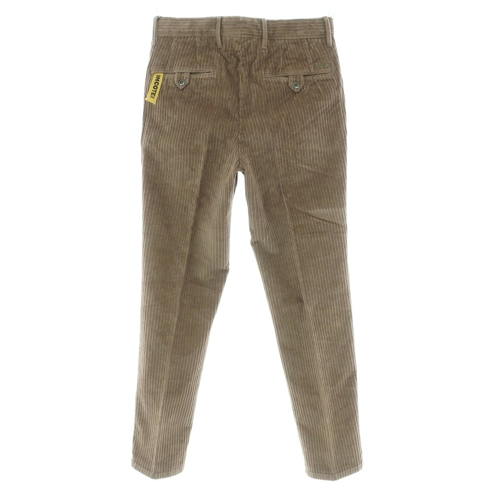 【新品】インコテックス スラックス INCOTEX SLACKS ストレッチ コットン 太畝 コーデュロイパンツ グレージュ【 32 】【 状態ランクN 】【 メンズ 】