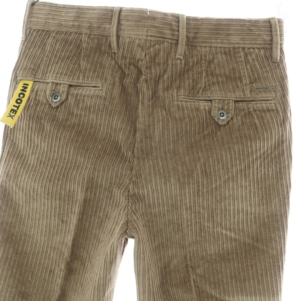 【新品】インコテックス スラックス INCOTEX SLACKS ストレッチ コットン 太畝 コーデュロイパンツ グレージュ【 32 】【 状態ランクN 】【 メンズ 】