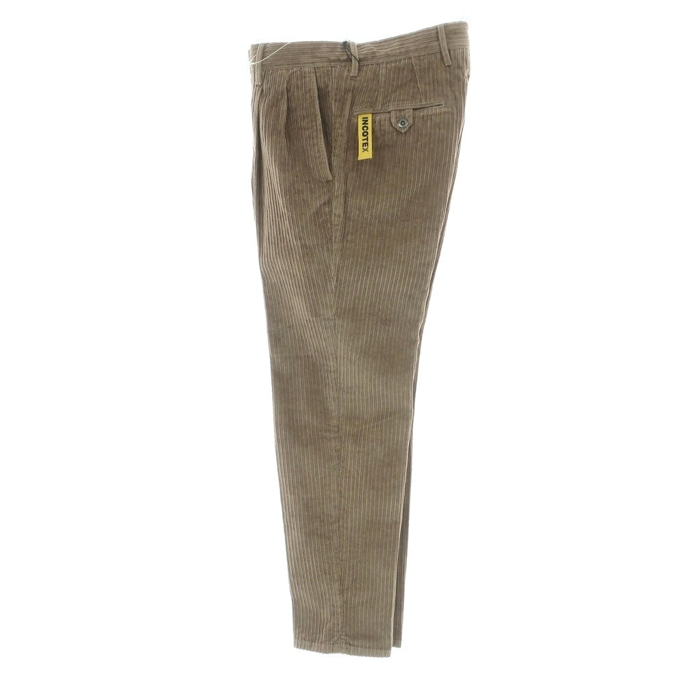 【新品】インコテックス スラックス INCOTEX SLACKS ストレッチ コットン 太畝 コーデュロイパンツ グレージュ【 32 】【 状態ランクN 】【 メンズ 】