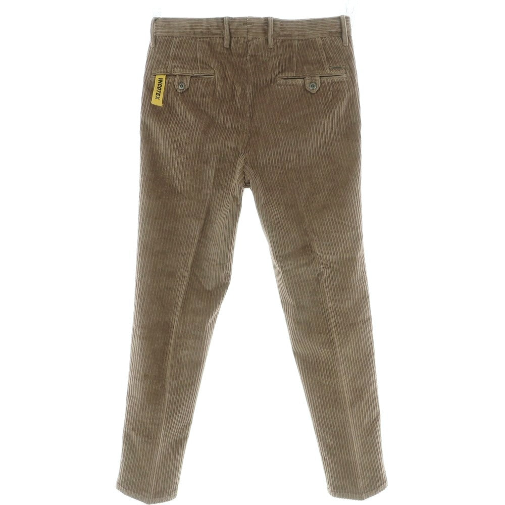 【新品】インコテックス スラックス INCOTEX SLACKS ストレッチ コットン 太畝 コーデュロイパンツ グレージュ【 33 】【 状態ランクN 】【 メンズ 】
