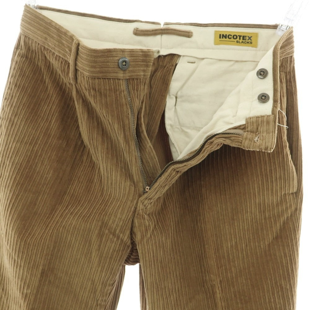 【新品】インコテックス スラックス INCOTEX SLACKS ストレッチ コットン 太畝 コーデュロイパンツ オーカー【 29 】【 状態ランクN 】【 メンズ 】