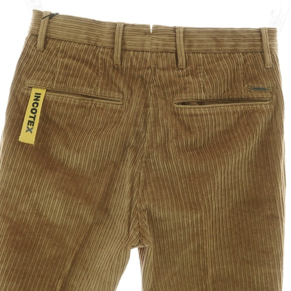 【新品】インコテックス スラックス INCOTEX SLACKS ストレッチ コットン 太畝 コーデュロイパンツ オーカー【 30 】【 状態ランクN 】【 メンズ 】