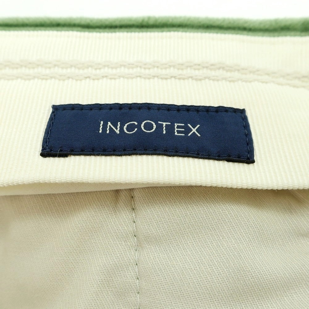 【新品】インコテックス INCOTEX 太畝コーデュロイ スラックスパンツ グリーン系【 48 】【 状態ランクN 】【 メンズ 】