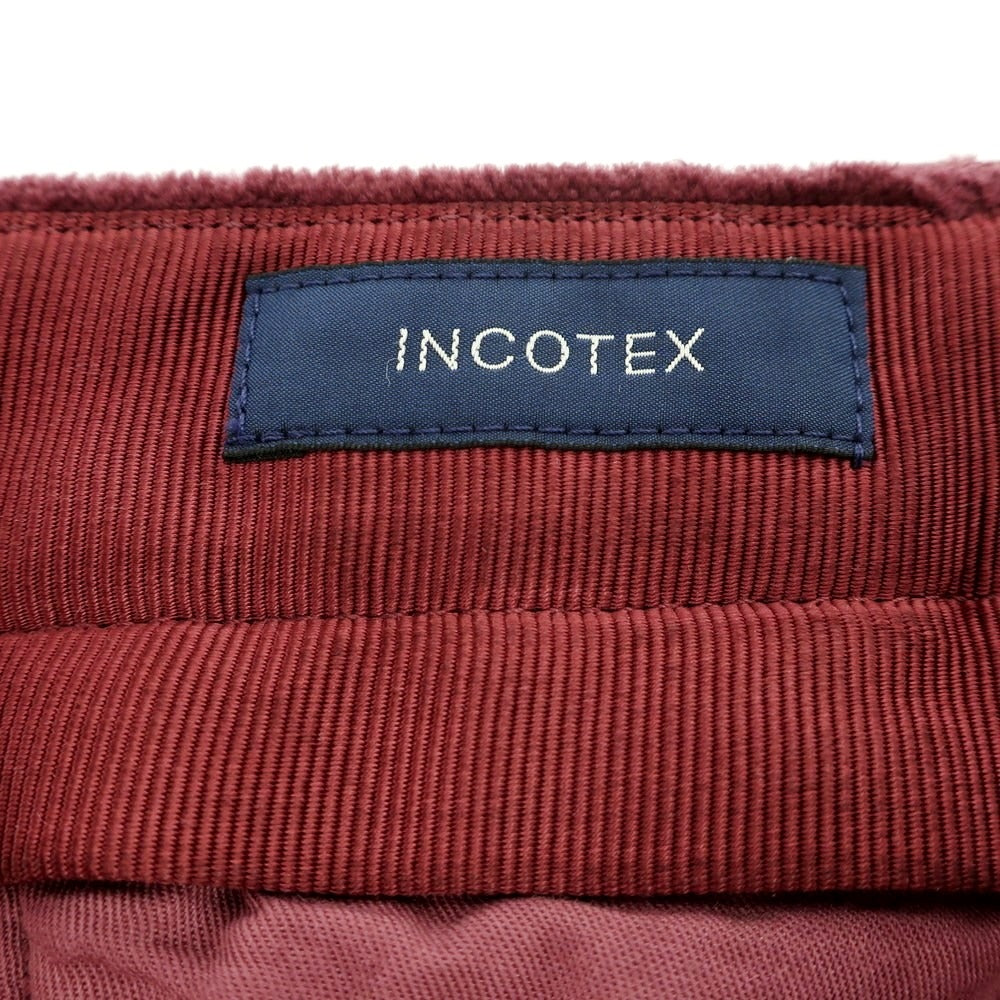 【新品】インコテックス INCOTEX 太畝コーデュロイ スラックスパンツ ワイン【 48 】【 状態ランクN 】【 メンズ 】