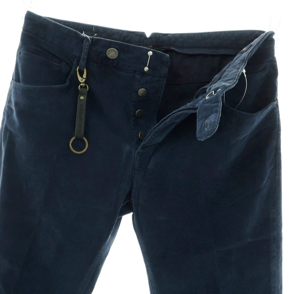 【新品】インコテックス ブルーディヴィジョン INCOTEX BLUE DIVISION TAILOR MADE 細畝コーデュロイ 5ポケットパンツ ネイビー【 33 】【 状態ランクN 】【 メンズ 】