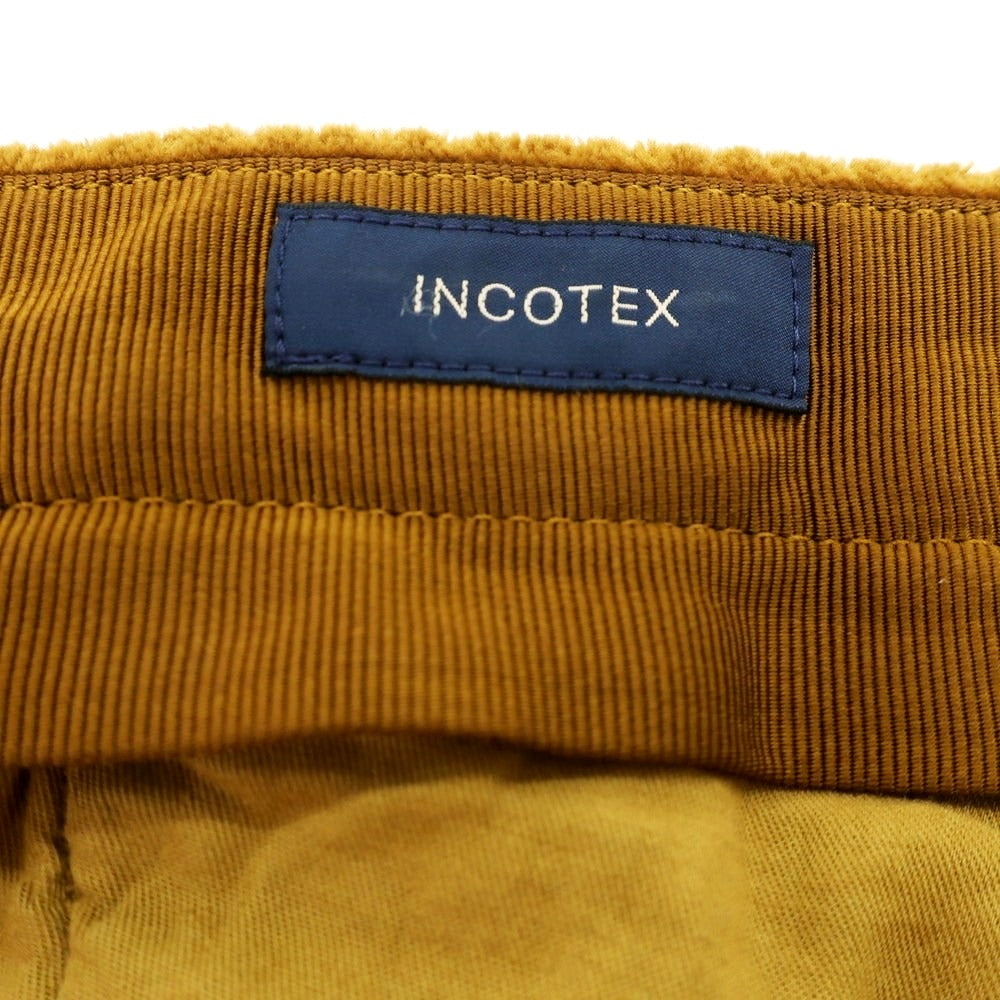 【新品】インコテックス INCOTEX 太畝コーデュロイ スラックスパンツ イエローオーカー【 48 】【 状態ランクN 】【 メンズ 】