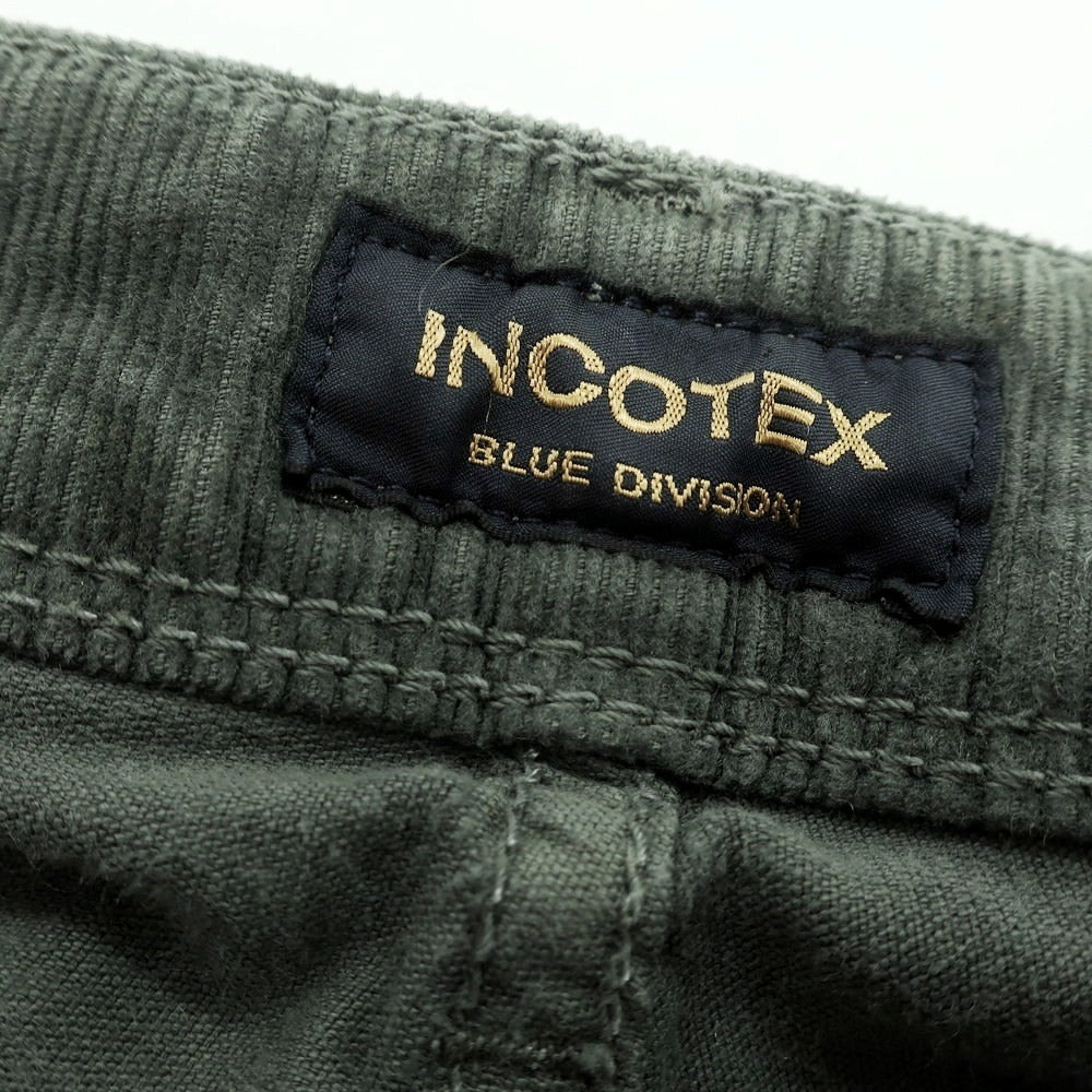 【新品アウトレット】インコテックス ブルーディヴィジョン INCOTEX BLUE DIVISION 細畝コーデュロイ 5ポケットパンツ グレイッシュグリーン【 29 】【 状態ランクN 】【 メンズ 】