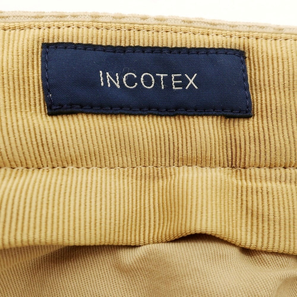 【新品】インコテックス INCOTEX 細畝コーデュロイ スラックスパンツ カーキベージュ【 48 】【 状態ランクN 】【 メンズ 】