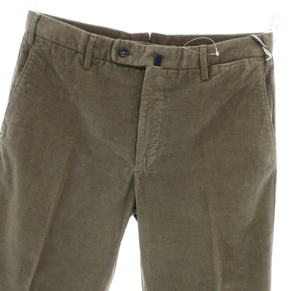 【新品】インコテックス INCOTEX 細畝コーデュロイ スラックスパンツ グレーカーキ【 48 】【 状態ランクN 】【 メンズ 】