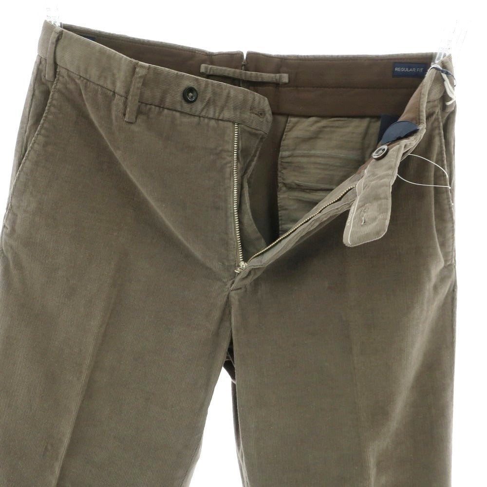 【新品】インコテックス INCOTEX 細畝コーデュロイ スラックスパンツ グレーカーキ【 48 】【 状態ランクN 】【 メンズ 】