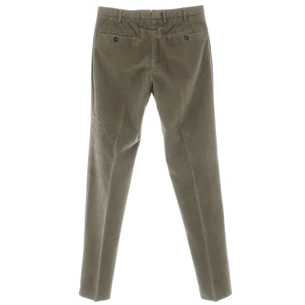 【新品】インコテックス INCOTEX 細畝コーデュロイ スラックスパンツ グレーカーキ【 48 】【 状態ランクN 】【 メンズ 】