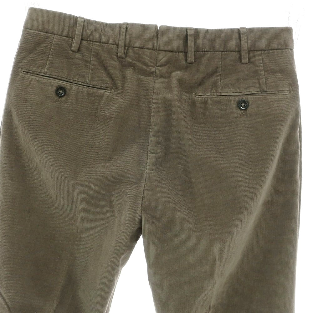 【新品】インコテックス INCOTEX 細畝コーデュロイ スラックスパンツ グレーカーキ【 48 】【 状態ランクN 】【 メンズ 】