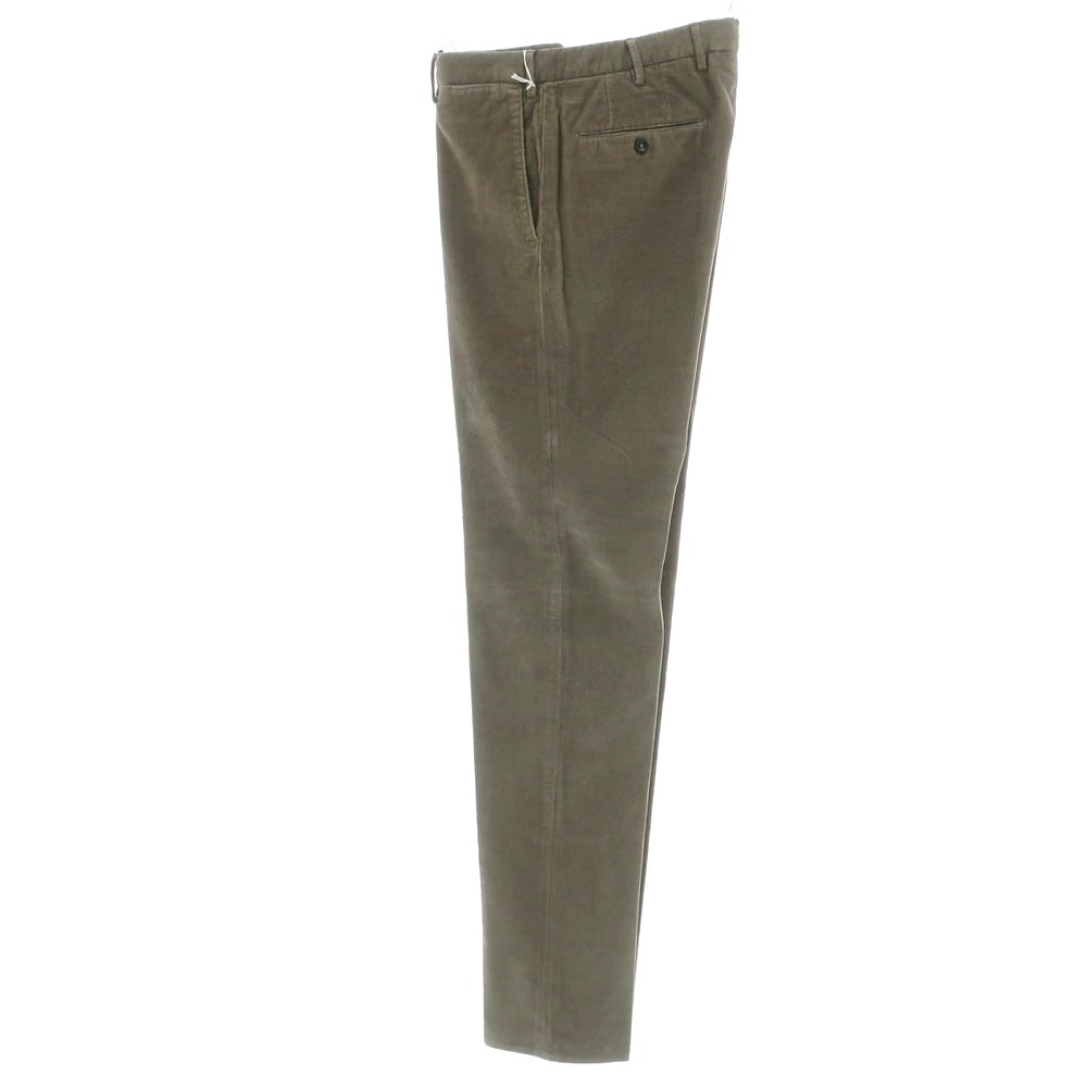 【新品】インコテックス INCOTEX 細畝コーデュロイ スラックスパンツ グレーカーキ【 48 】【 状態ランクN 】【 メンズ 】