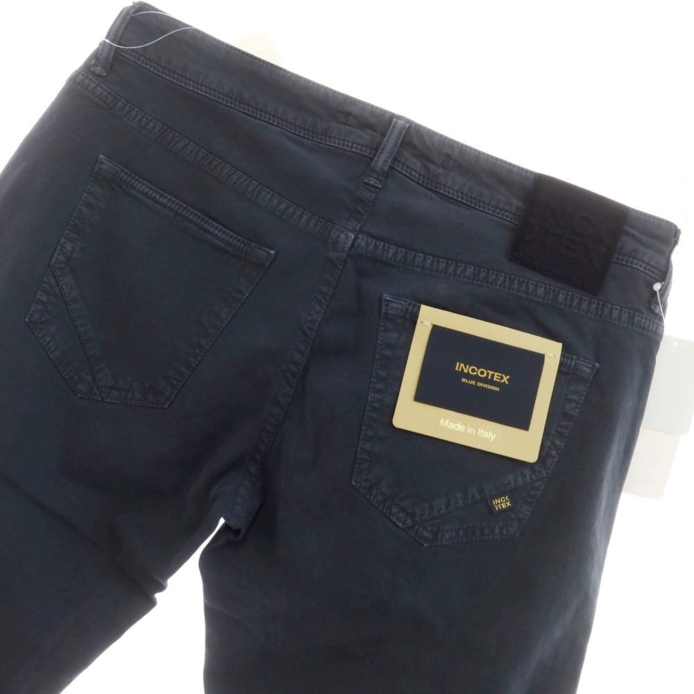 【新品】インコテックス ブルーディヴィジョン INCOTEX BLUE DIVISION Slim ストレッチコットン 5ポケットパンツ ネイビー(08)【 33 】【 状態ランクN 】【 メンズ 】