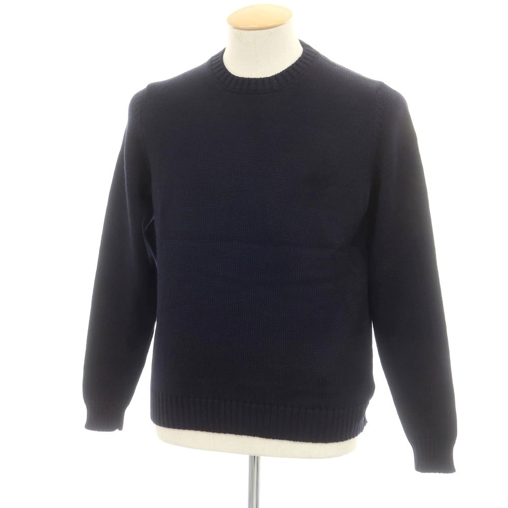 【新品】ザノーネ ZANONE ミドルゲージウール クルーネック ニット ネイビー【 46 】【 状態ランクN 】【 メンズ 】