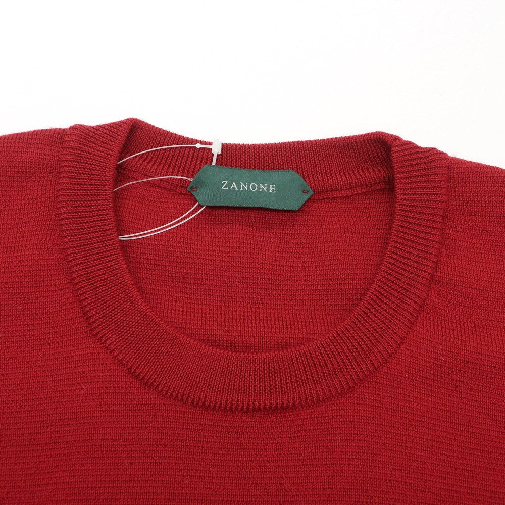 【新品】ザノーネ ZANONE ウール クルーネック プルオーバーニット レッド【 52 】【 状態ランクN 】【 メンズ 】