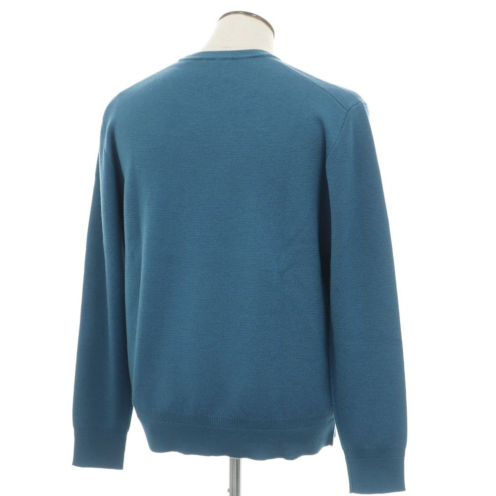 【新品】ザノーネ ZANONE ウール クルーネック  プルオーバーニット ブルー【 52 】【 状態ランクN 】【 メンズ 】