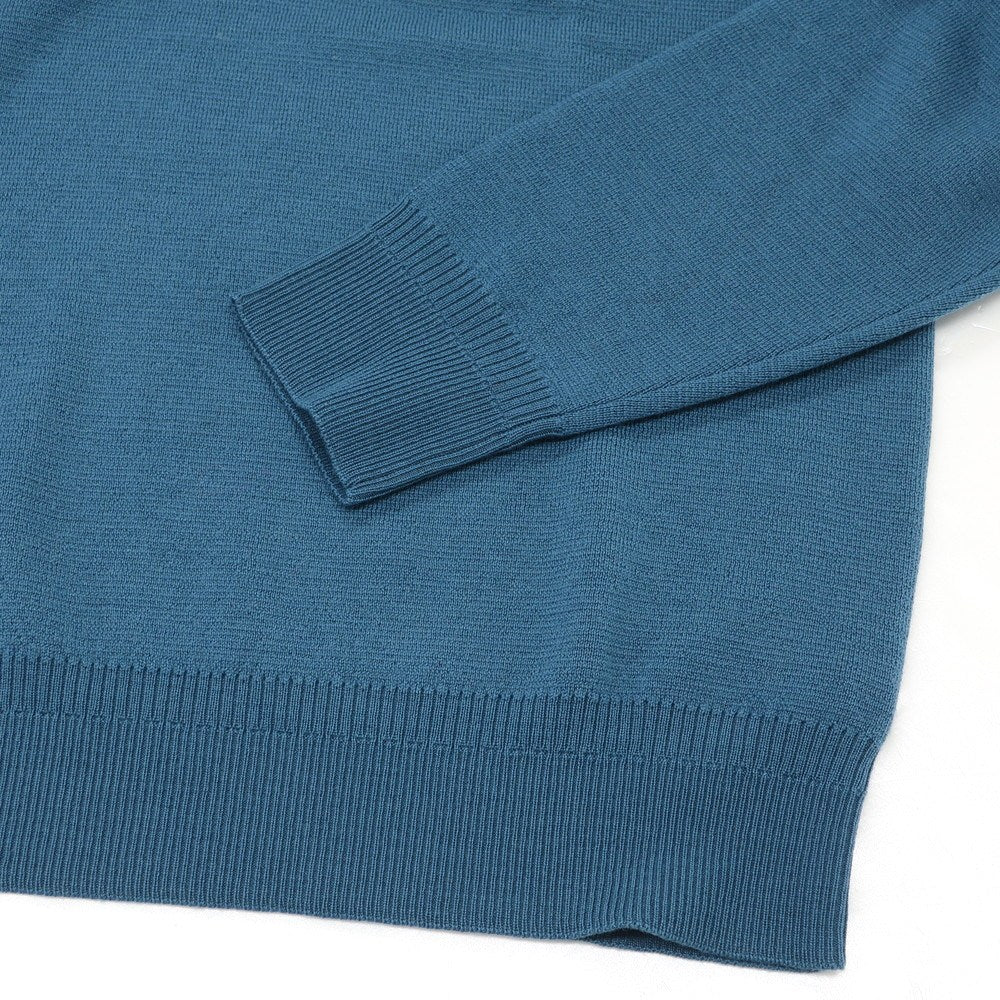 【新品】ザノーネ ZANONE ウール クルーネック  プルオーバーニット ブルー【 52 】【 状態ランクN 】【 メンズ 】