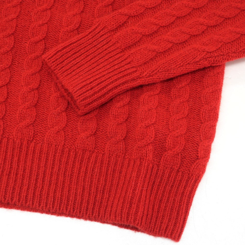 【新品】ザノーネ ZANONE ミドルゲージ ウールアルパカ ケーブル編み タートルネック  プルオーバーニット レッド【 50 】【 状態ランクN 】【 メンズ 】