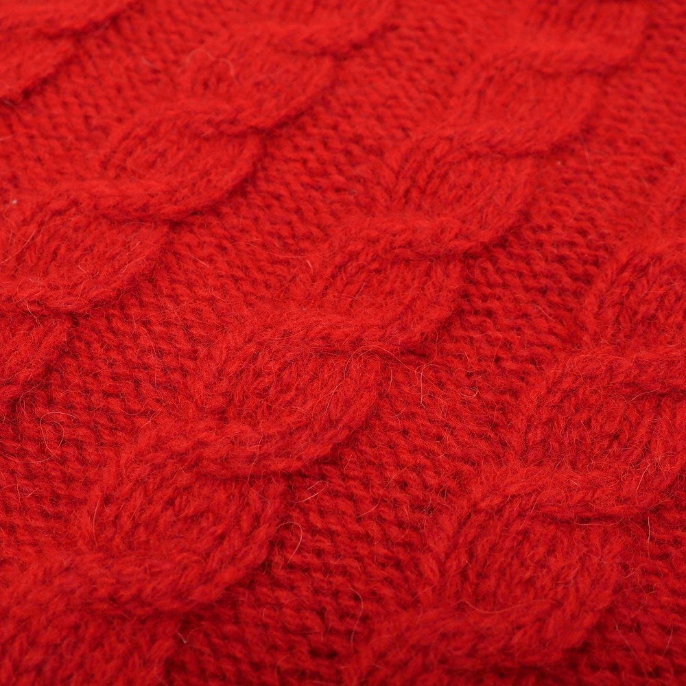 【新品】ザノーネ ZANONE ミドルゲージ ウールアルパカ ケーブル編み タートルネック  プルオーバーニット レッド【 50 】【 状態ランクN 】【 メンズ 】