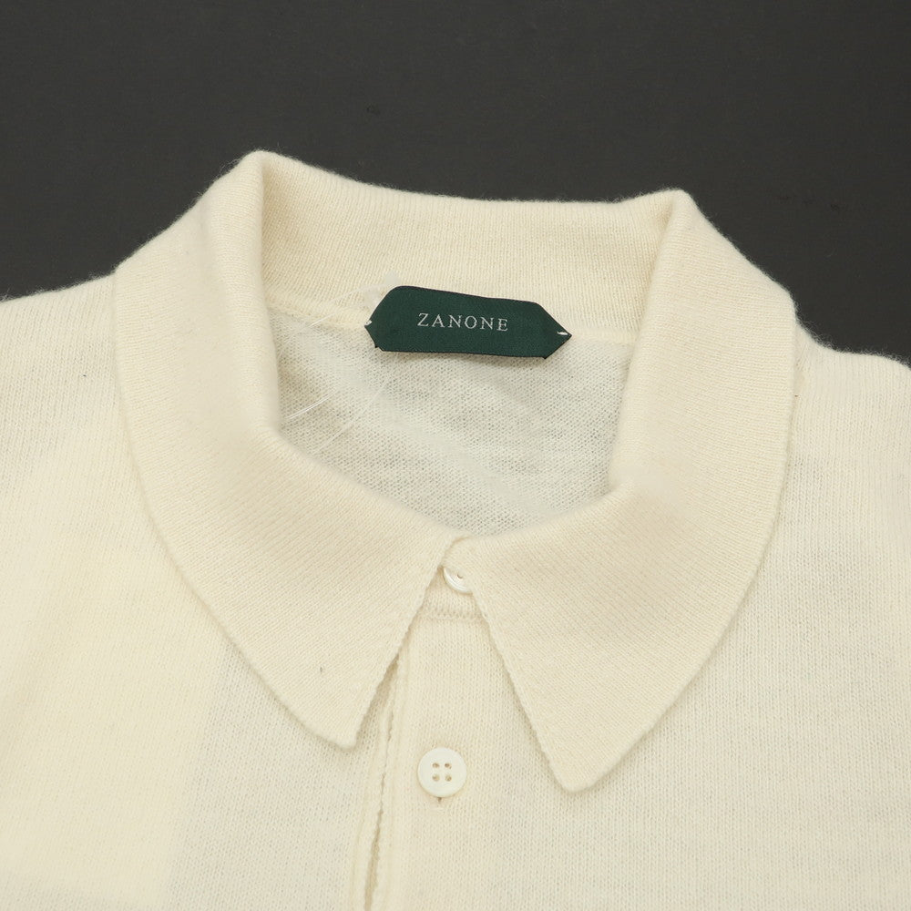 【新品】ザノーネ ZANONE ウールカシミヤ 長袖 ポロニット アイボリー【 50 】【 状態ランクN 】【 メンズ 】