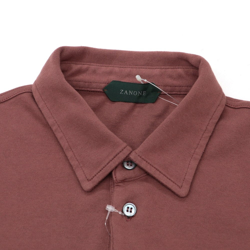 【新品】ザノーネ ZANONE コットン  長袖ポロシャツ ダスティローズ【 50 】【 状態ランクN 】【 メンズ 】