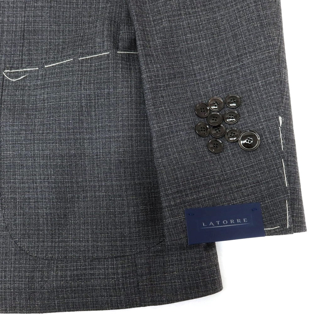 【新品】サルトリア ラトーレ SARTORIA LATORRE ウール 3つボタンスーツ ダークグレー【 46 】【 状態ランクN 】【 メンズ 】