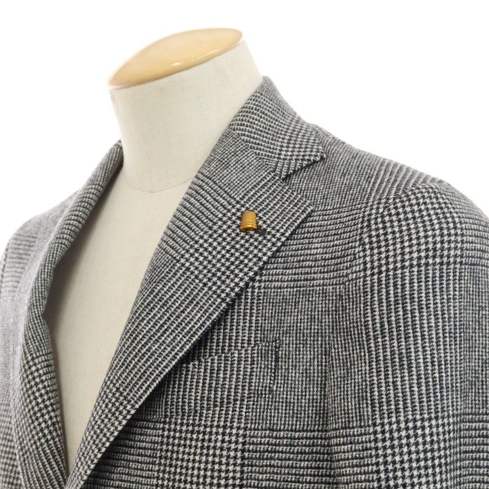 【新品】サルトリア ラトーレ SARTORIA LATORRE ウール チェック 2つボタンスーツ ホワイトxブラック【 44 】【 状態ランクN 】【 メンズ 】