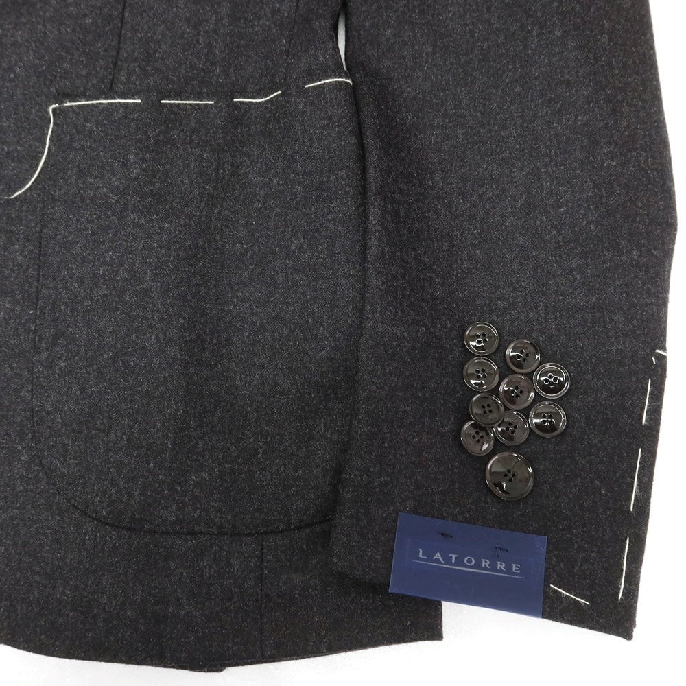 【新品】サルトリア ラトーレ SARTORIA LATORRE ストレッチウール 2つボタンスーツ チャコールグレー【 44 】【 状態ランクN 】【 メンズ 】