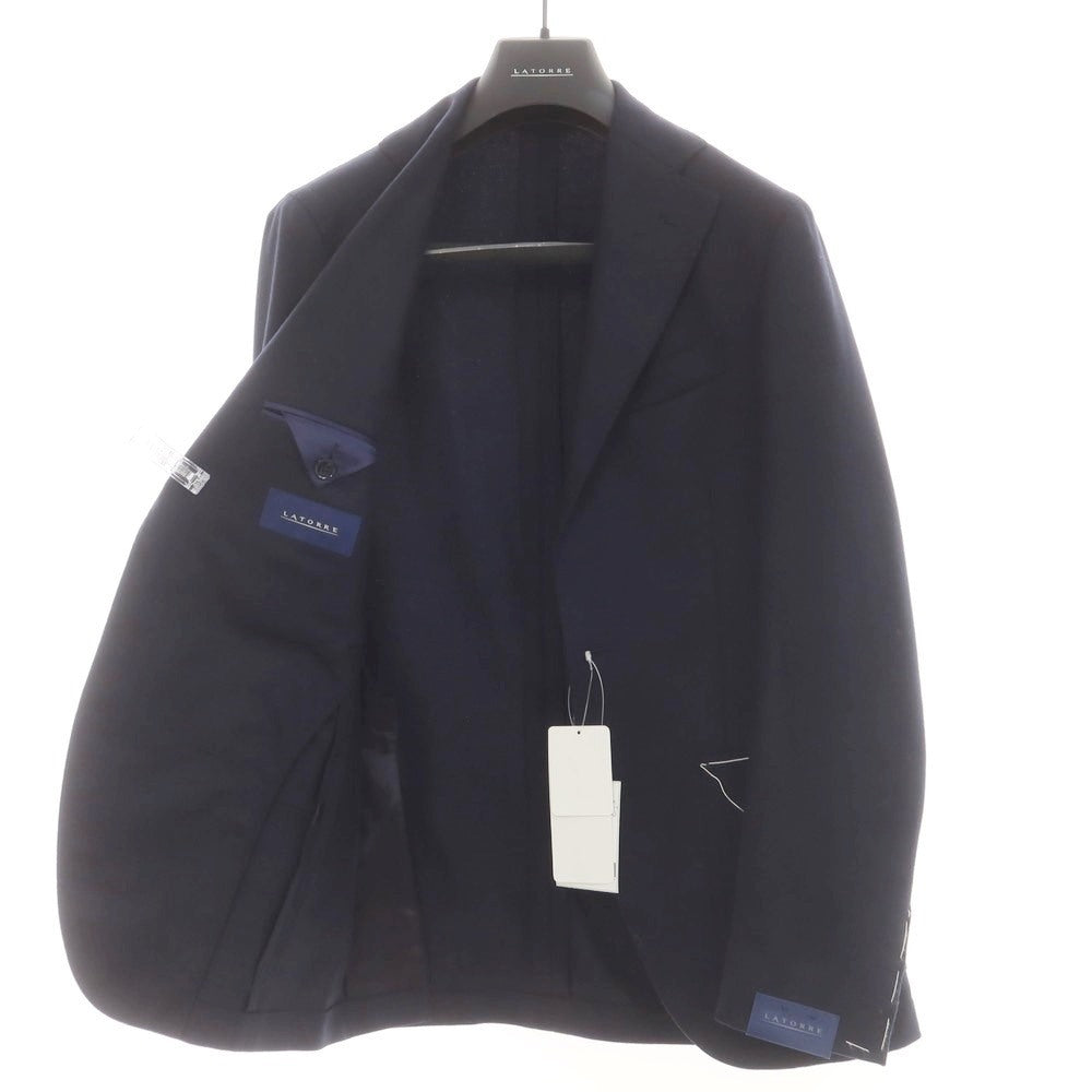 【新品】サルトリア ラトーレ SARTORIA LATORRE ストレッチウール 2つボタンスーツ ダークネイビー【 42 】【 状態ランクN 】【 メンズ 】