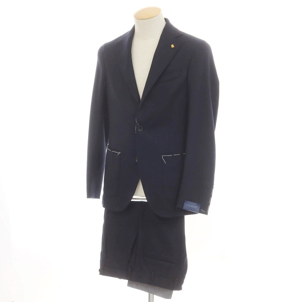 【新品】サルトリア ラトーレ SARTORIA LATORRE ストレッチウール 2つボタンスーツ ダークネイビー【 44 】【 状態ランクN 】【 メンズ 】