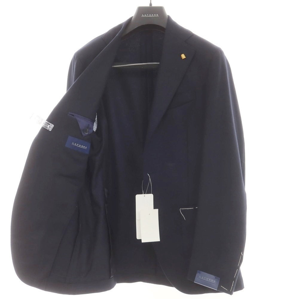 【新品】サルトリア ラトーレ SARTORIA LATORRE ストレッチウール 2つボタンスーツ ダークネイビー【 44 】【 状態ランクN 】【 メンズ 】