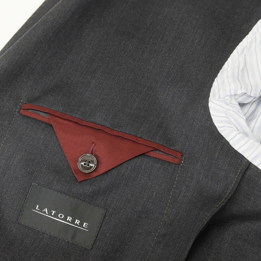 【新品】サルトリア ラトーレ SARTORIA LATORRE ウール 2つボタンスーツ チャコール【 46 】【 状態ランクN 】【 メンズ 】