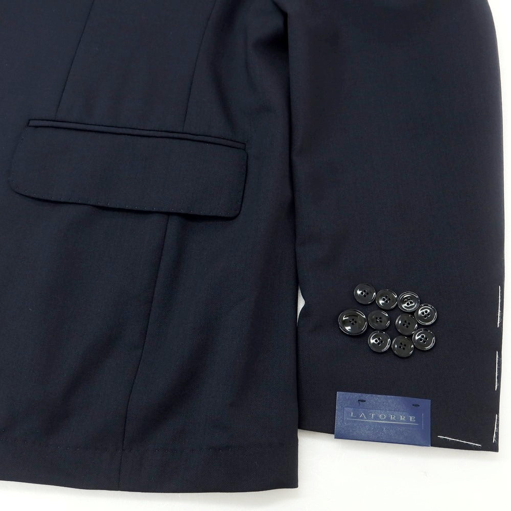 【新品】サルトリア ラトーレ SARTORIA LATORRE ストレッチウール 2つボタンスーツ ネイビー【 52 】【 状態ランクN 】【 メンズ 】
