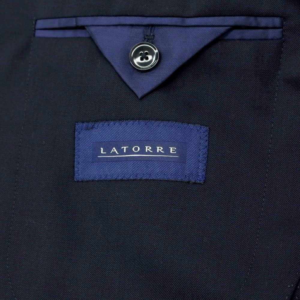 【新品】サルトリア ラトーレ SARTORIA LATORRE ストレッチウール 2つボタンスーツ ネイビー【 52 】【 状態ランクN 】【 メンズ 】