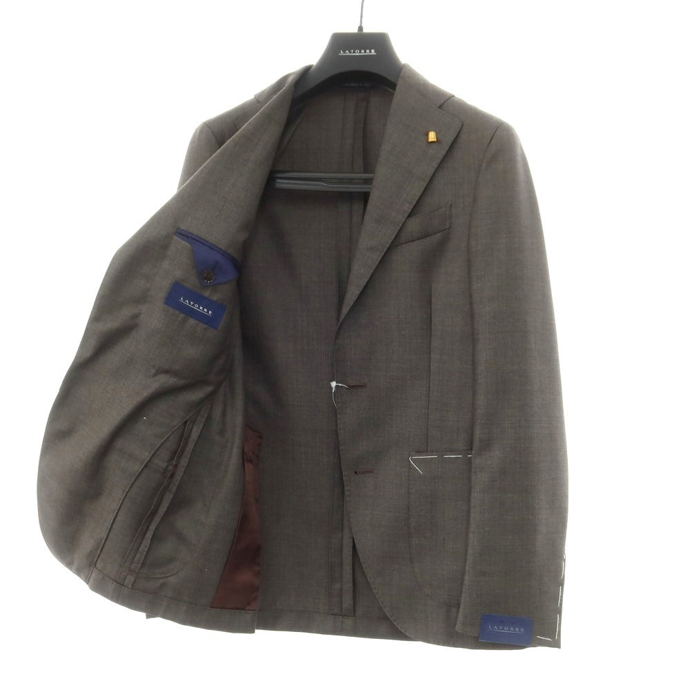【新品】サルトリア ラトーレ SARTORIA LATORRE ウール 2つボタンスーツ アッシュブラウン【 42 】【 状態ランクN 】【 メンズ 】