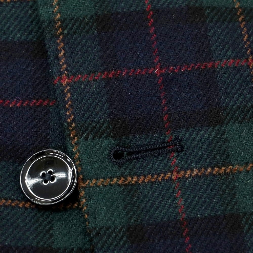 【新品】サルトリア ラトーレ SARTORIA LATORRE ウールナイロン チェック 2つボタンスーツ ネイビーxグリーン【 46 】【 状態ランクN 】【 メンズ 】