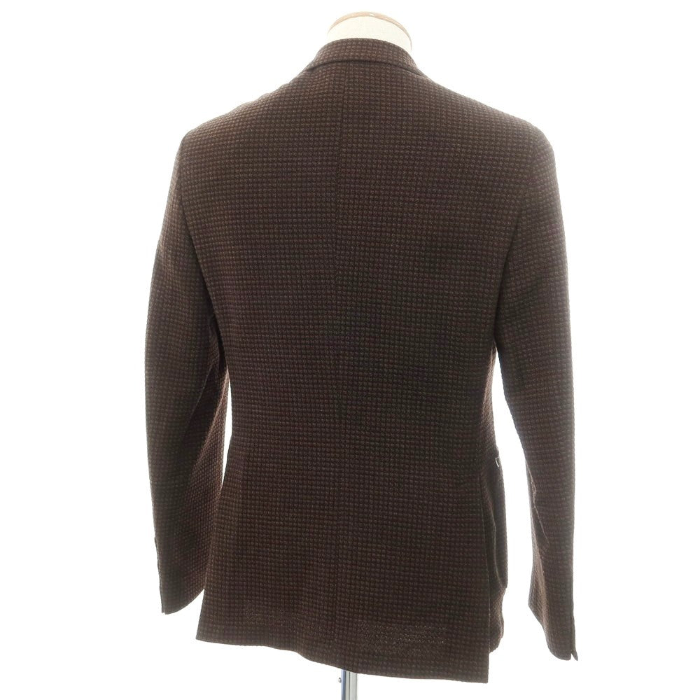【新品】サルトリア ラトーレ SARTORIA LATORRE ウールジャージー テーラードジャケット ブラウンxブラック【 44 】【 状態ランクN 】【 メンズ 】