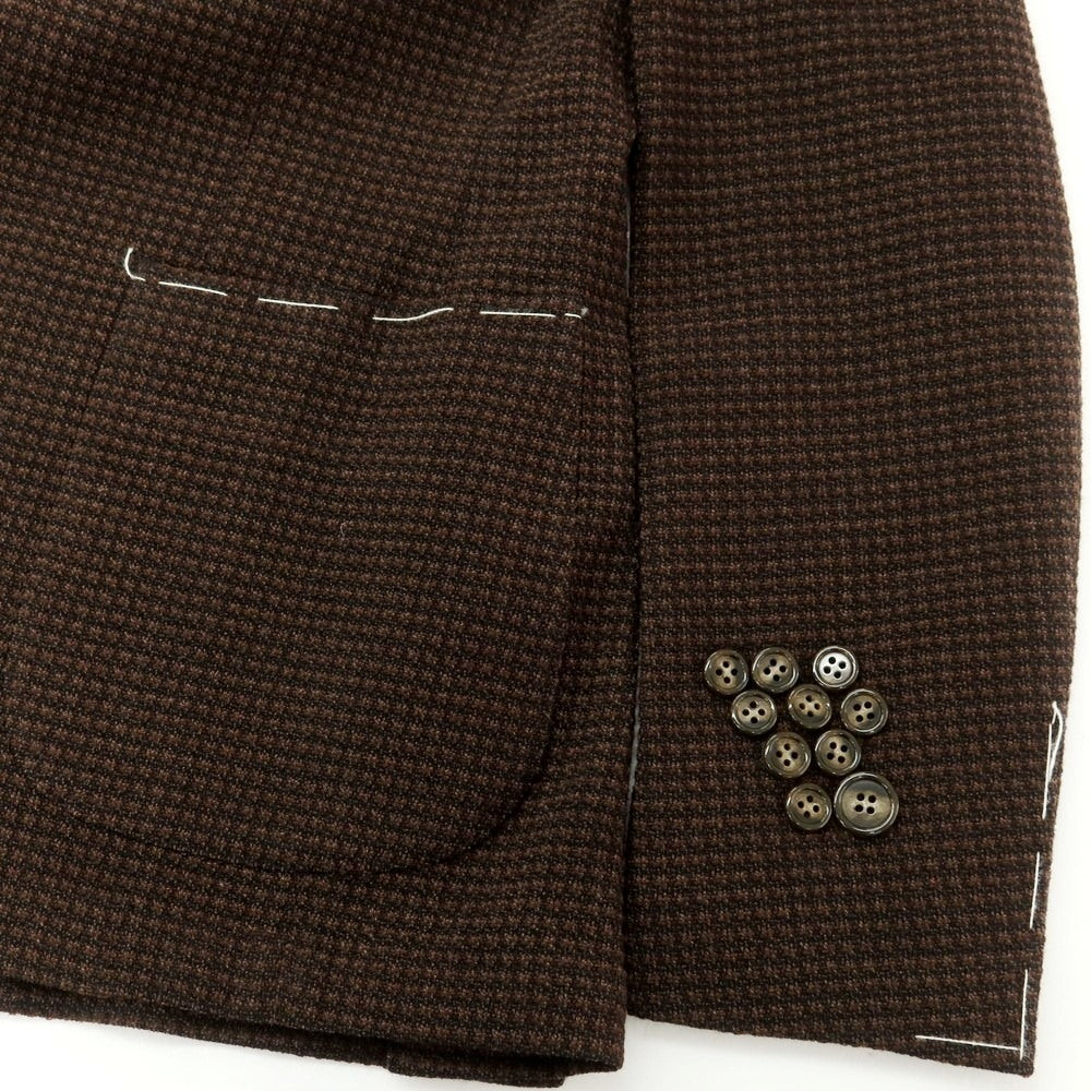 【新品】サルトリア ラトーレ SARTORIA LATORRE ウールジャージー テーラードジャケット ブラウンxブラック【 44 】【 状態ランクN 】【 メンズ 】