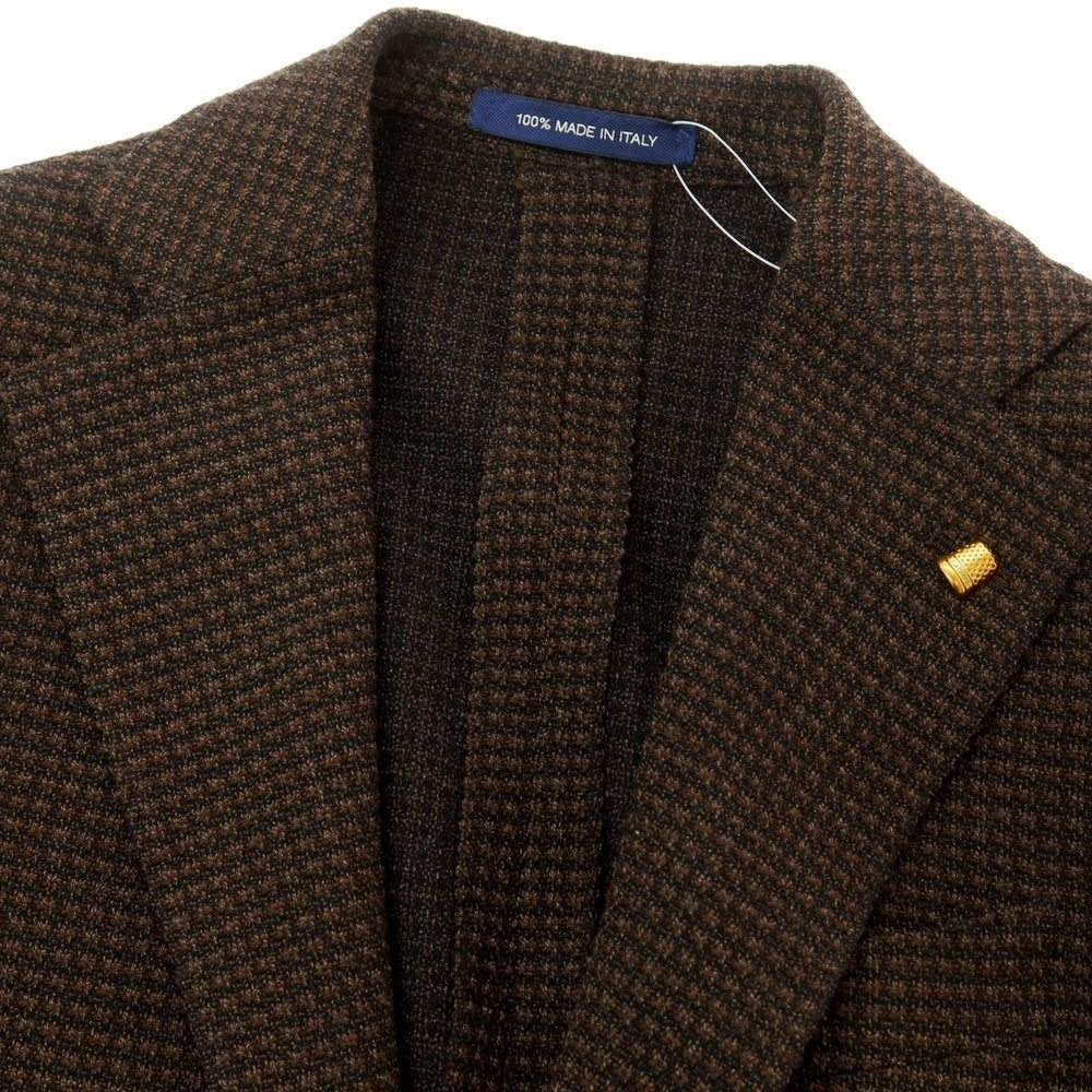 【新品】サルトリア ラトーレ SARTORIA LATORRE ウールジャージー テーラードジャケット ブラウンxブラック【 44 】【 状態ランクN 】【 メンズ 】