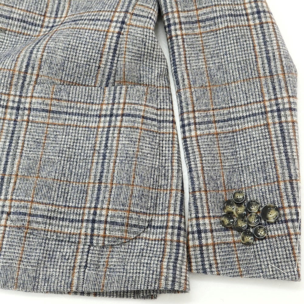 【新品】サルトリア ラトーレ SARTORIA LATORRE ウールアルパカ チェック テーラードジャケット ネイビーxホワイト【 48 】【 状態ランクN 】【 メンズ 】