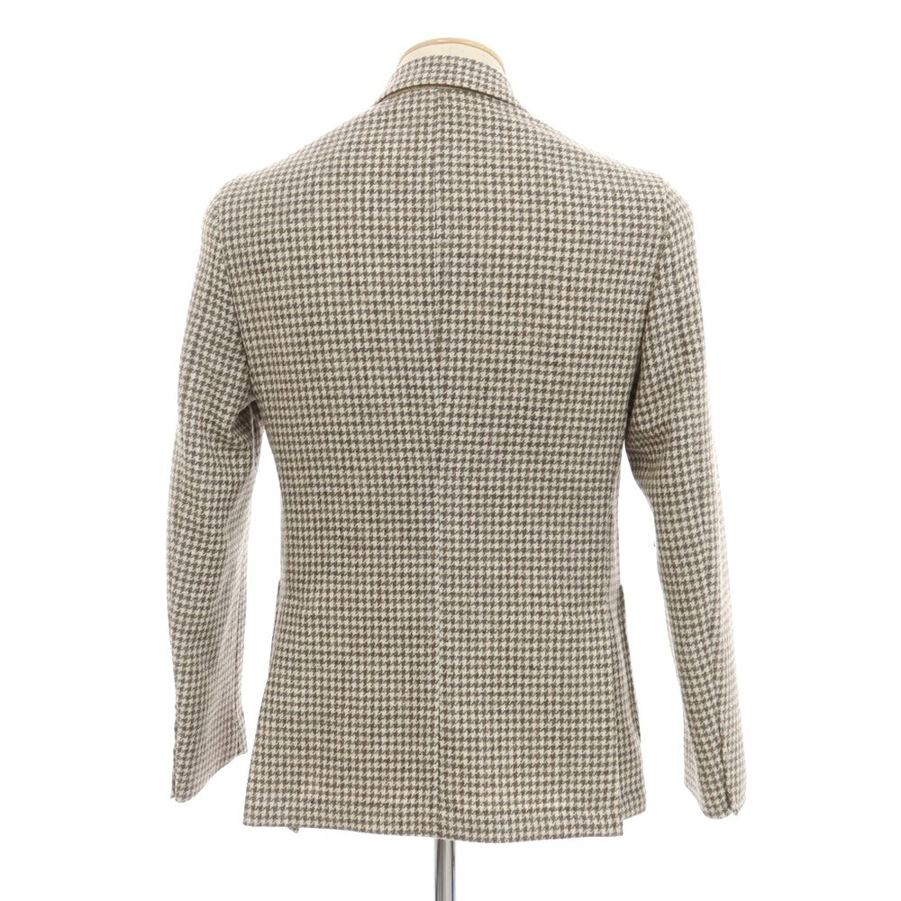 【新品】サルトリア ラトーレ SARTORIA LATORRE ウール チェック テーラードジャケット オフホワイトxグレー×ブラウン【 44 】【 状態ランクN 】【 メンズ 】