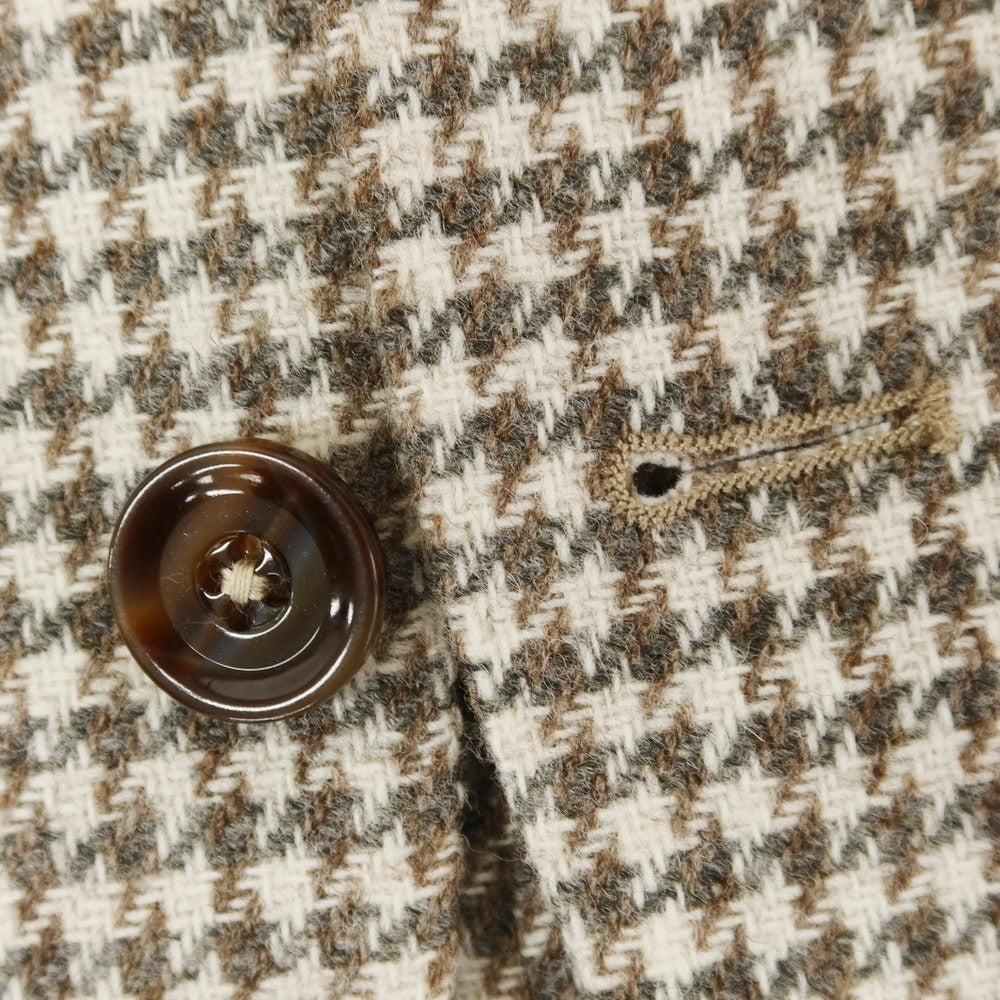 【新品】サルトリア ラトーレ SARTORIA LATORRE ウール チェック テーラードジャケット オフホワイトxグレー×ブラウン【 44 】【 状態ランクN 】【 メンズ 】